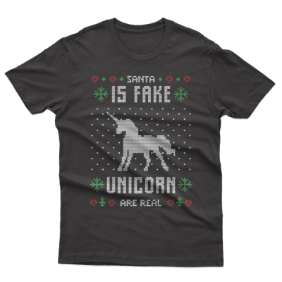 Ugly Christmas Santa Is Fake Unicorn Is Real